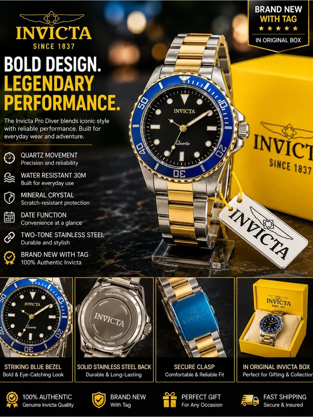 Wristwatch in box